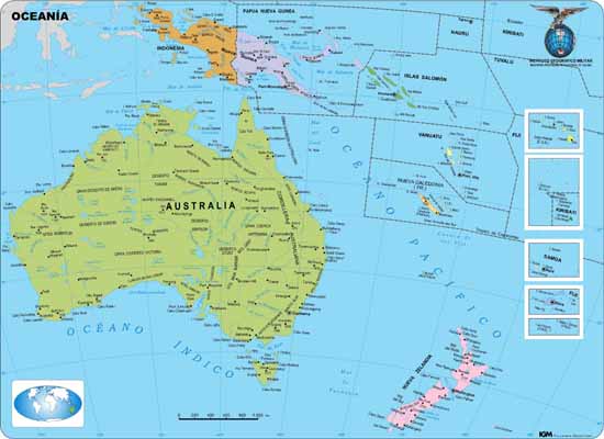 Mapa países oceania - Imagui
