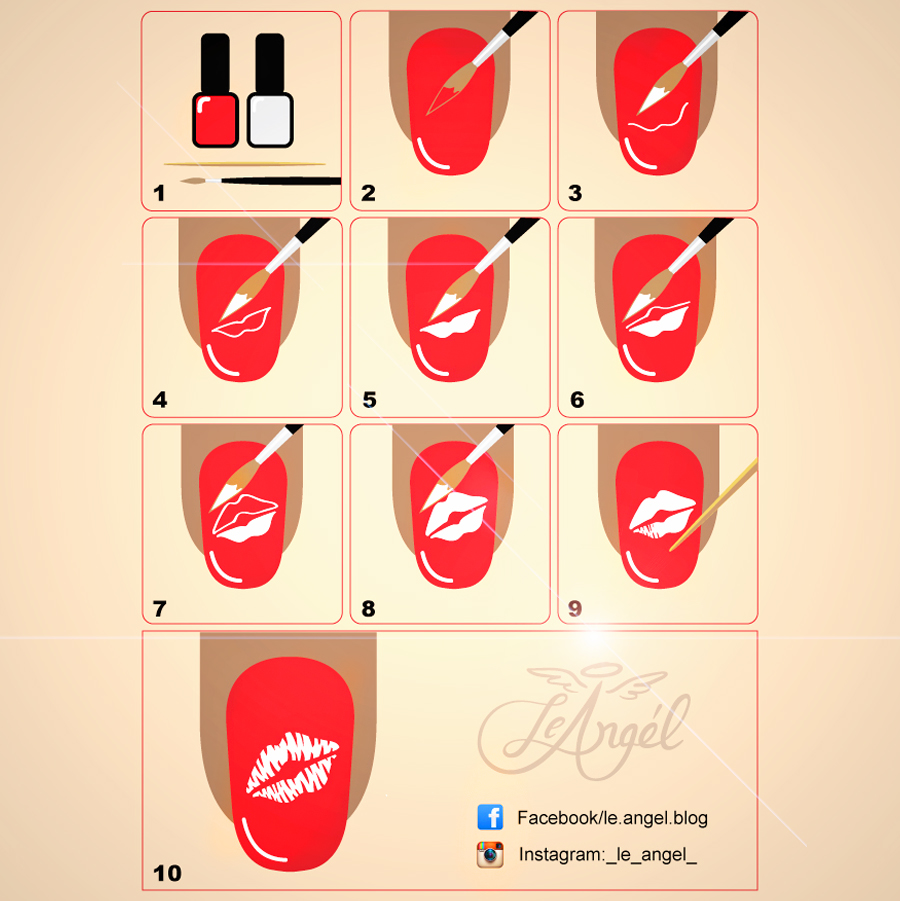 Angel La Vie Nail Art Tutorial Kissable Lips
