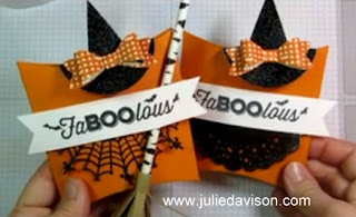 VIDEO: Halloween Pillow Box Treat + Witch's Hat Clip Tutorial #halloween #stampinup www.juliedavison.com