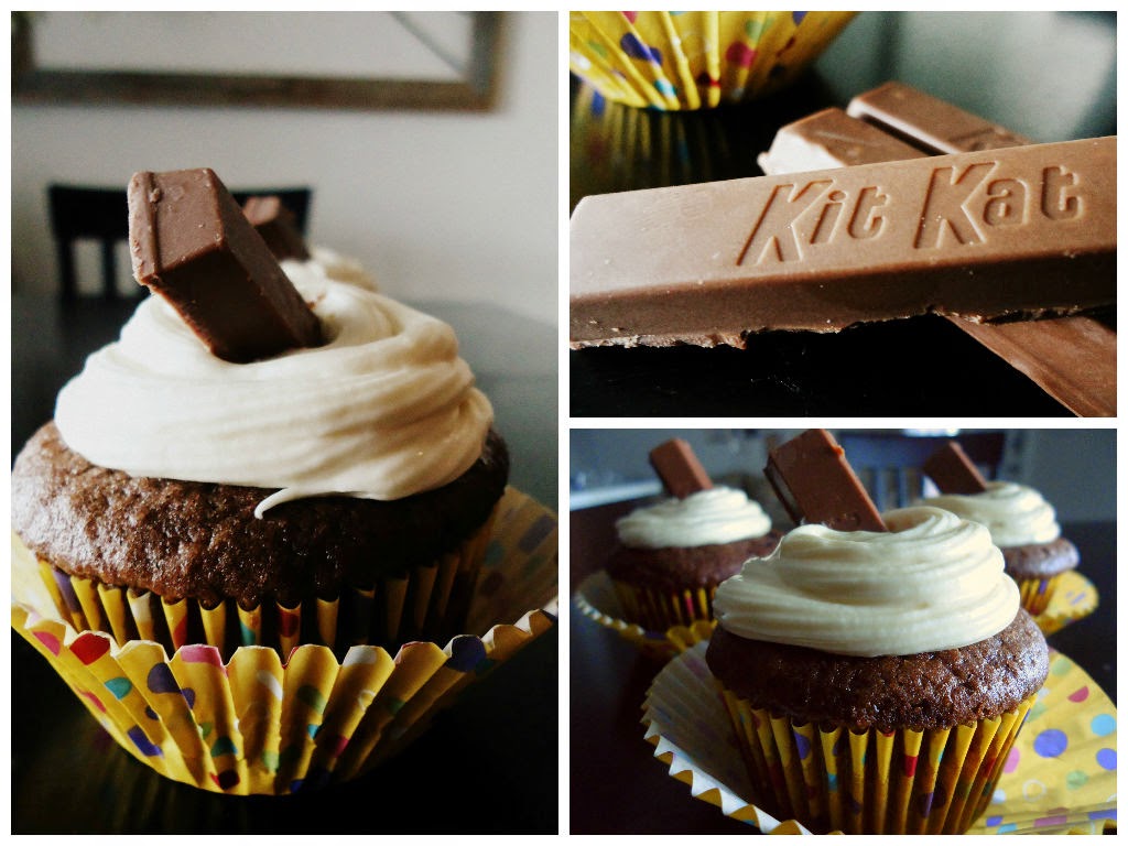 Foodie & Fabulous Kit Kat Cupcakes with Caramel Cream Cheese Frosting