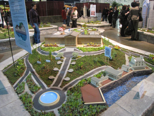 Philadelphia model with succulent plants