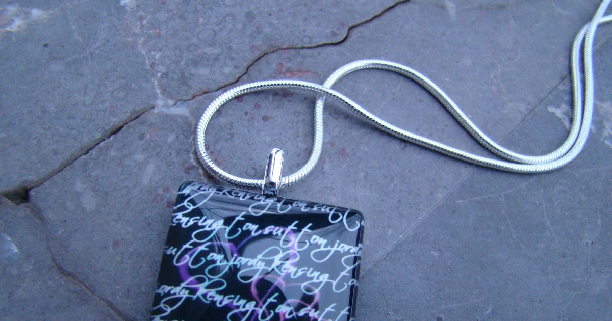 Red Stiletto Designs Glass Tile Necklace Pendants