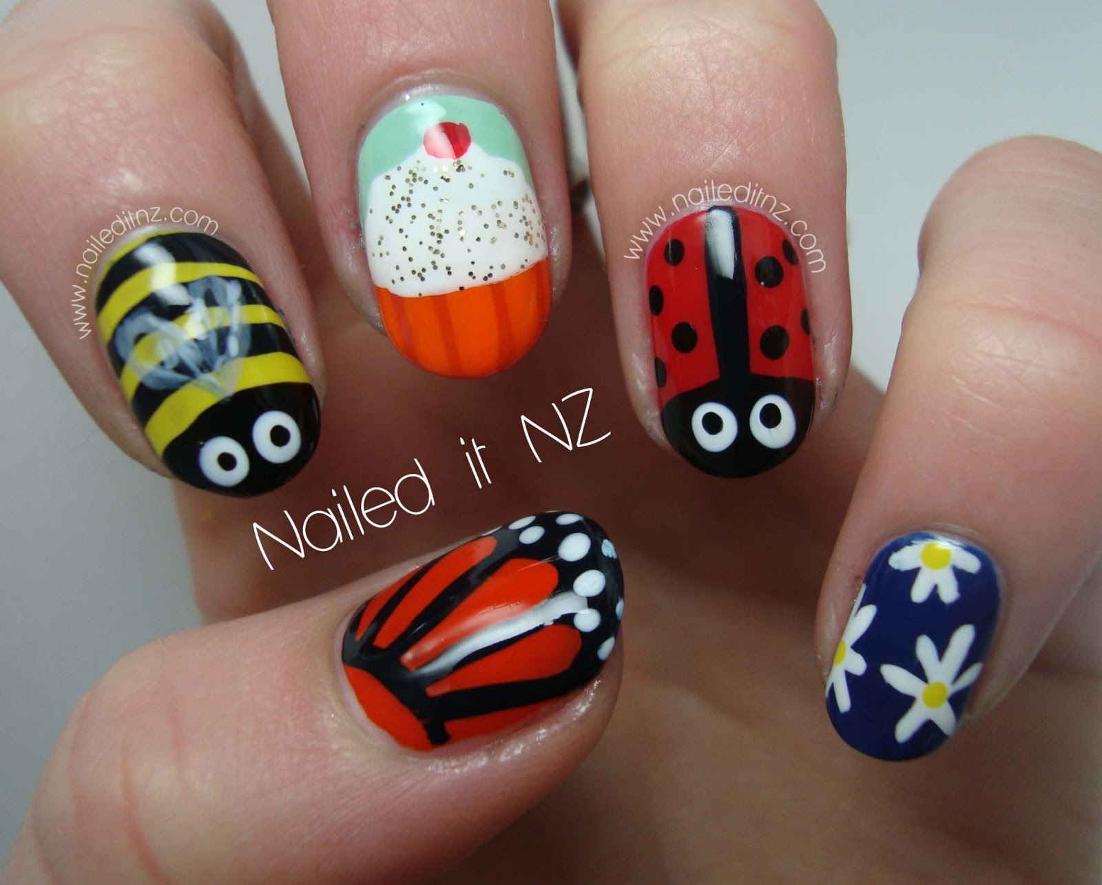 Skittle nail art children's version!