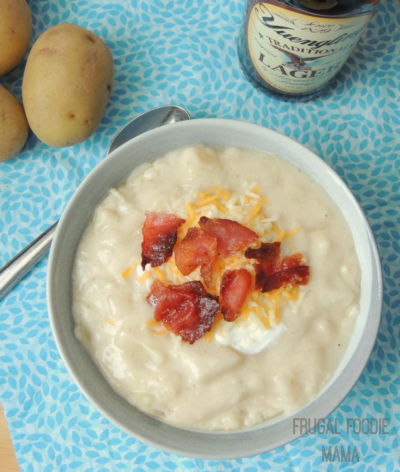 Frugal Foodie Mama Loaded Smashed Potato & Beer Soup