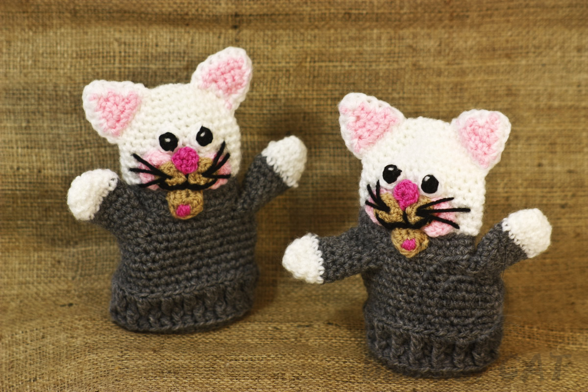 Bad Hat Cat Crochet kitty cat gloves,crochet cat mittens, animal theme