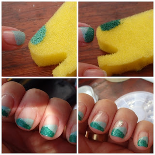 manicura degradada con esponja