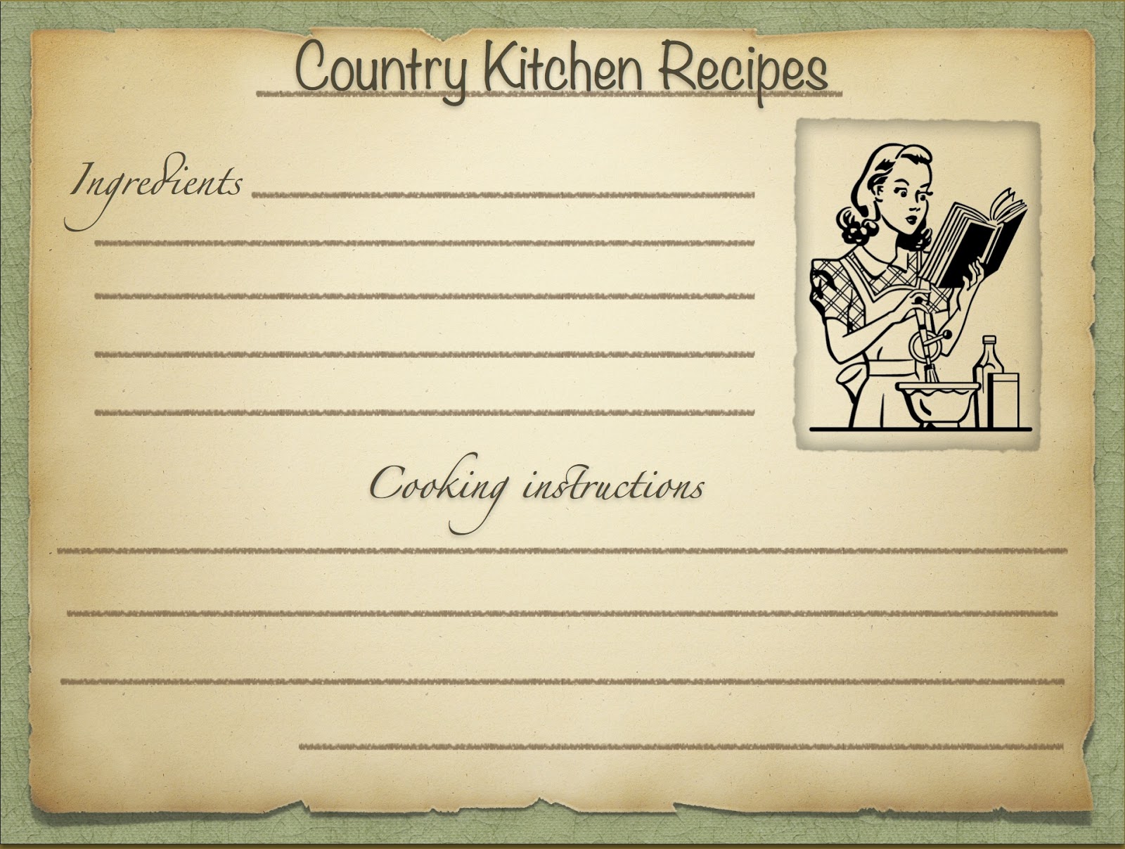 writing recipes template
