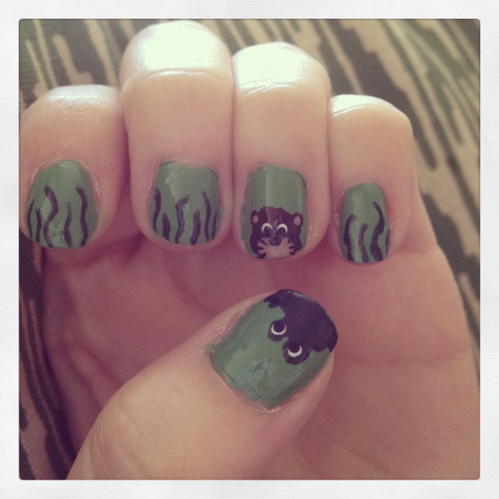 Artful Stew Nail Art Swamp/Alligator/Otter Nails!