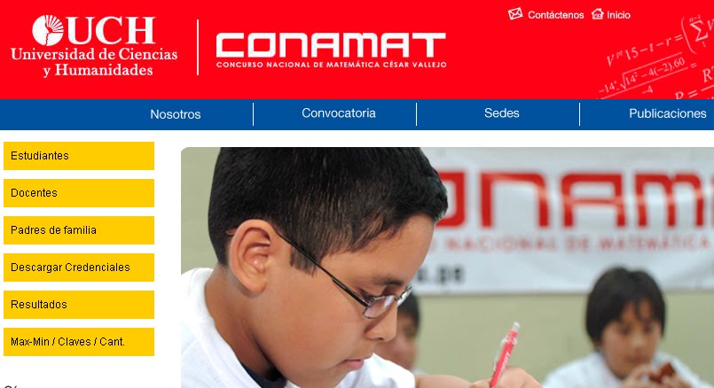 de Resultados del exámen CONAMAT 2012 realizados el 20 y 21 de