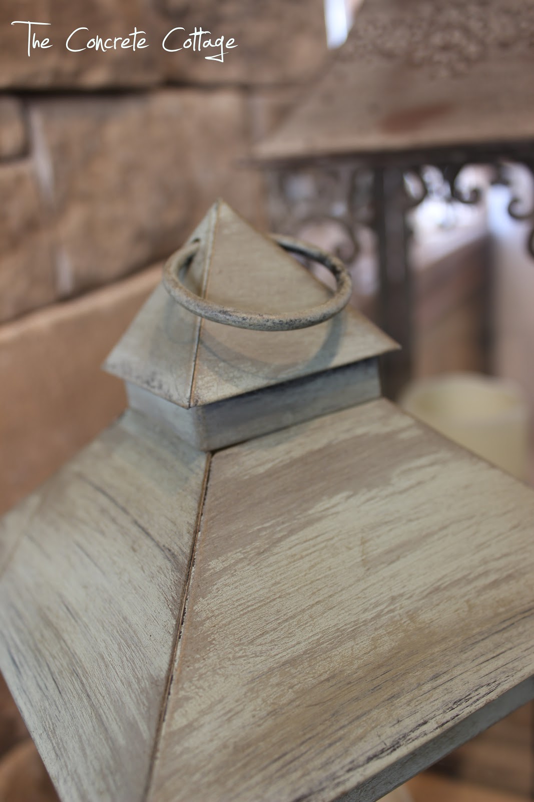 The Concrete Cottage Metal Lantern Revamp with Chalk Paint & Wax