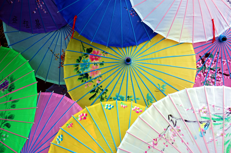 The Imaginary Poppy World Chinese umbrellas