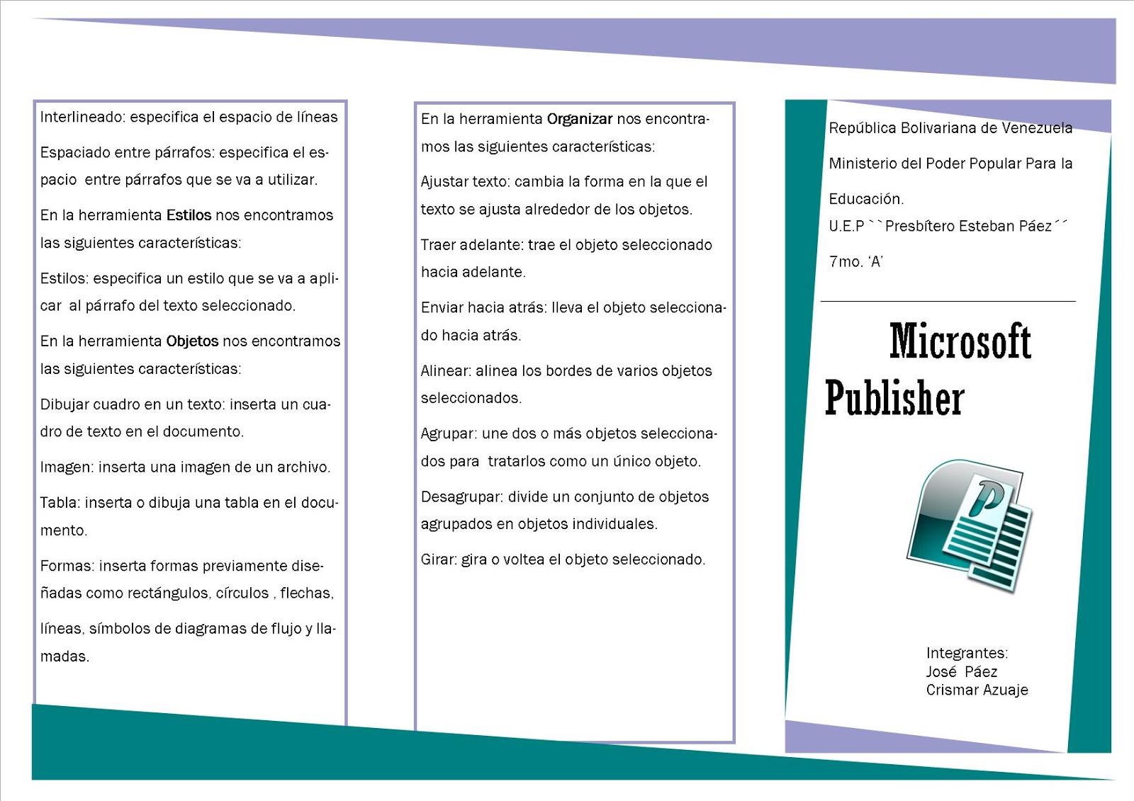 FUNCIONES DE MICROSOFT PUBLISHER funciones de microsoft publisher: