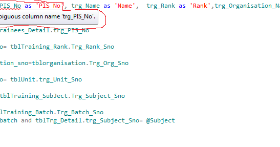 Ambiguous column name error in SQL, how do I fix it