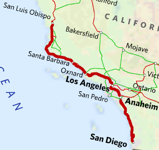 pacific map amtrak surfliner san diego los angeles santa barbara california trains distance coast obispo luis planes routes running southern
