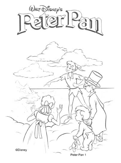 imagens peter pan na terra do nunca pintar Desenhos Preto e Branco peter pan na terra do nunca Colorir
