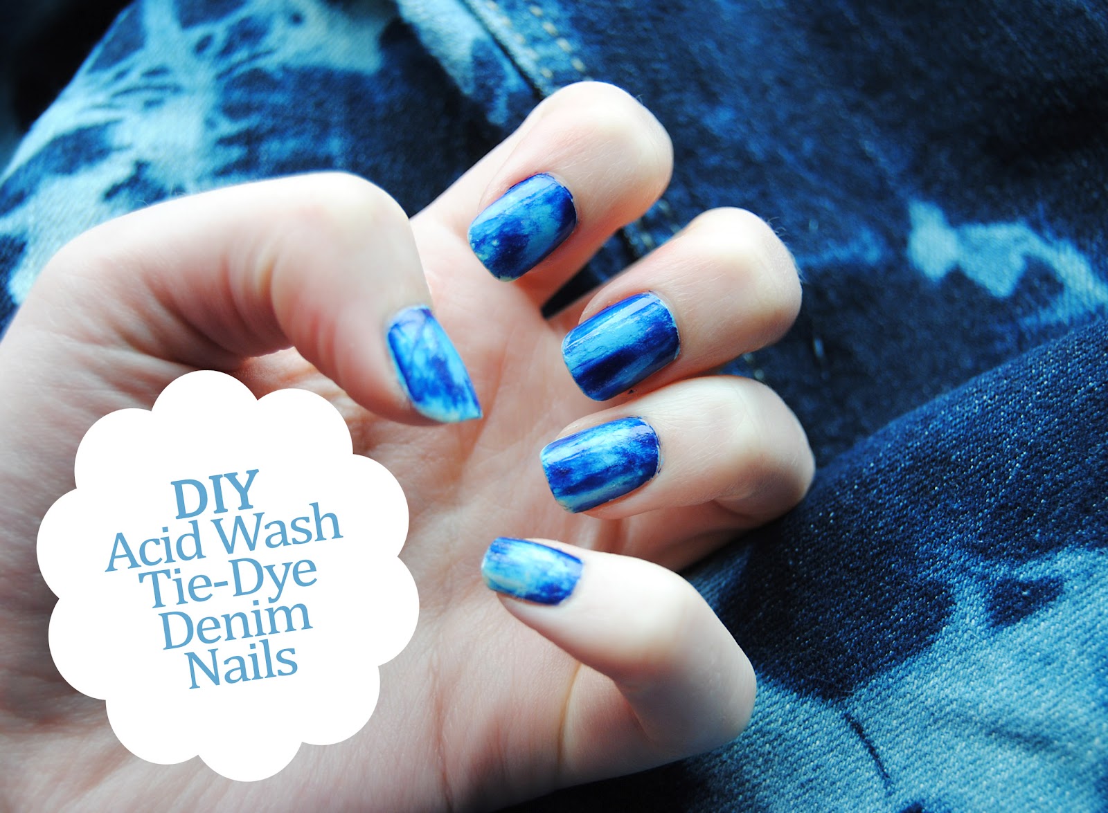 DIY Acid Wash Denim Nails Hello Gwen