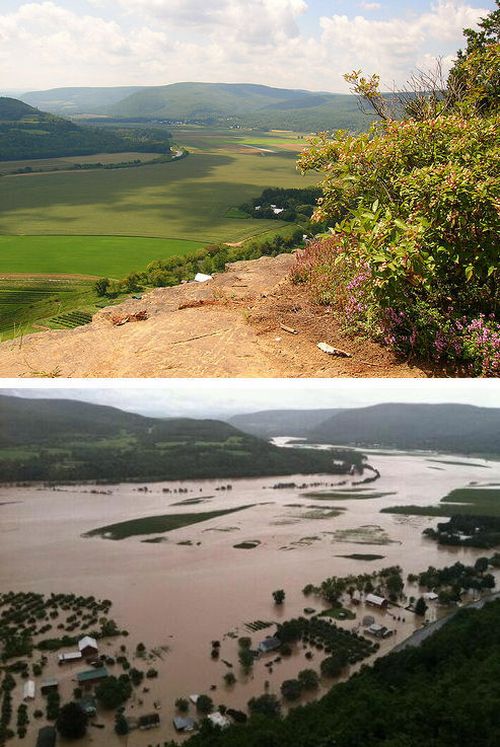 Antes y después del huracán Irene Antes y después del huracán Irene