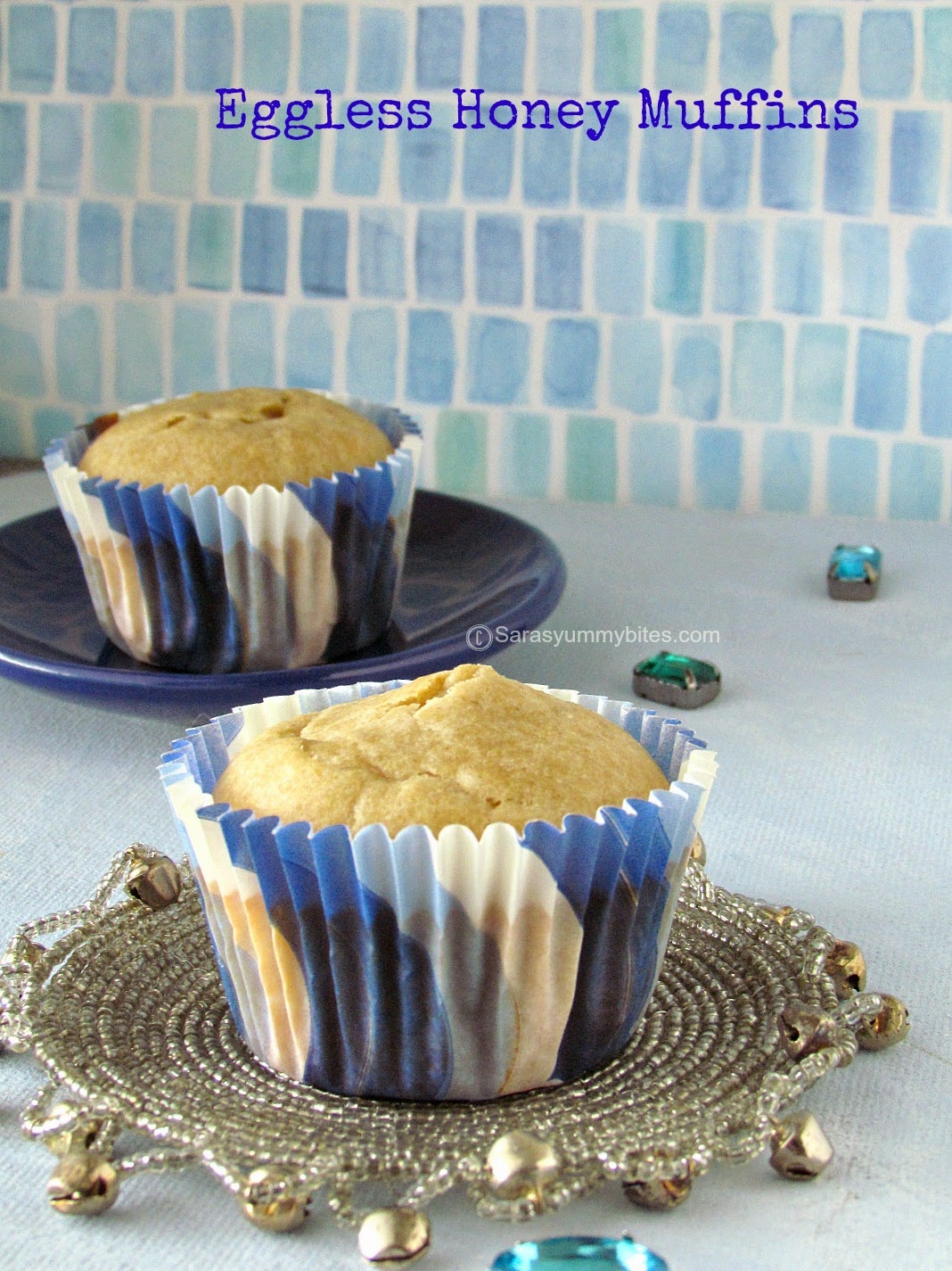 Eggless Butterless Honey Muffins SarasYummyBites