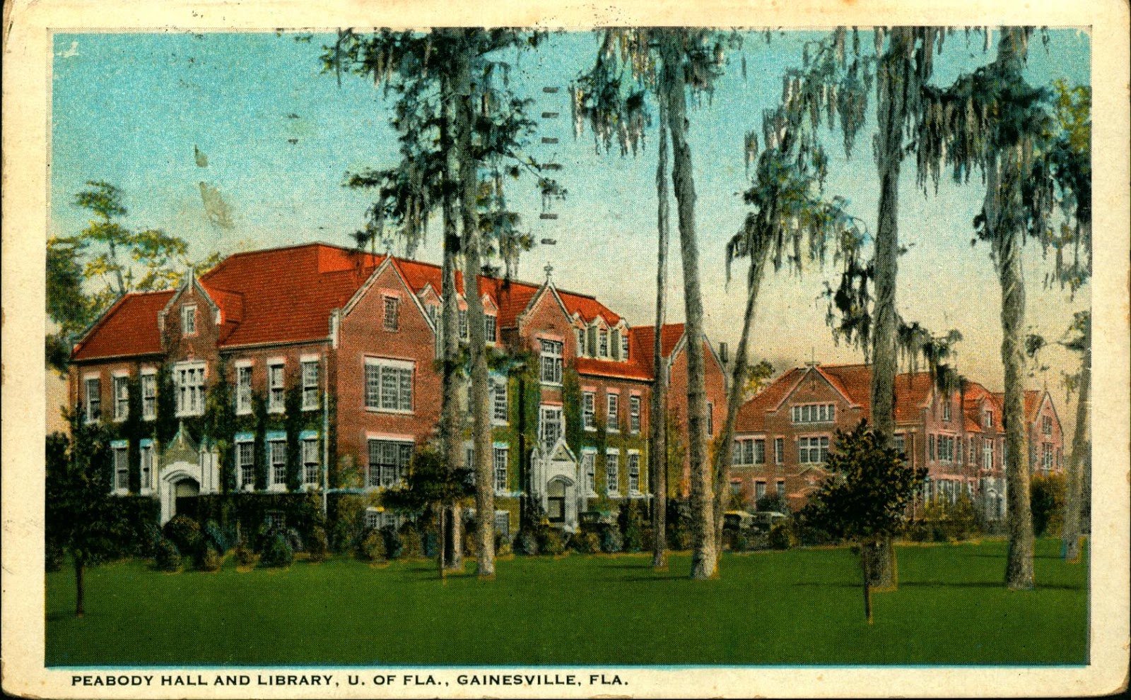 Library Postcards 1924 Peabody Hall and Library, University of Florida