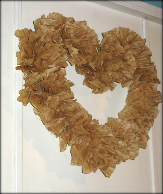 Tattered and Inked Coffee Filter Heart Wreath