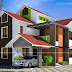 Kerala contemporary modern slope roof villa