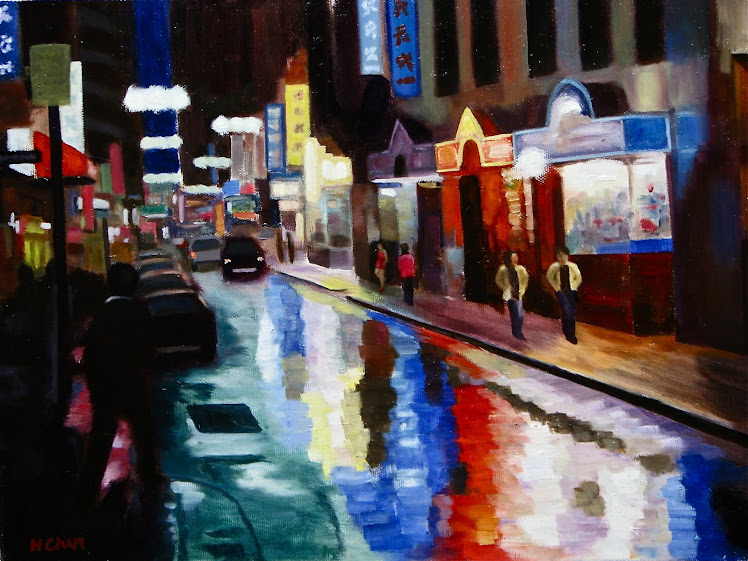 "Streets of Chinatown" - 12 x 16