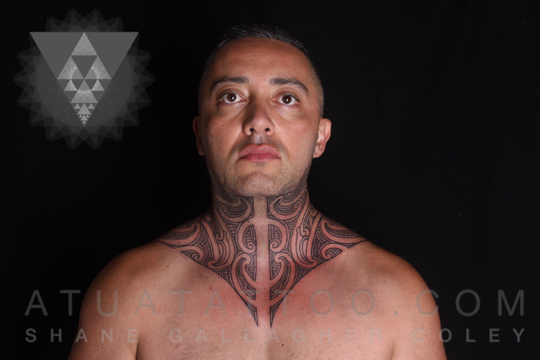 Atua Tattoo: MAORI THROAT & NECK TATTOO, TA MOKO