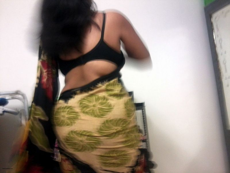 Indian Aunty Saree Back