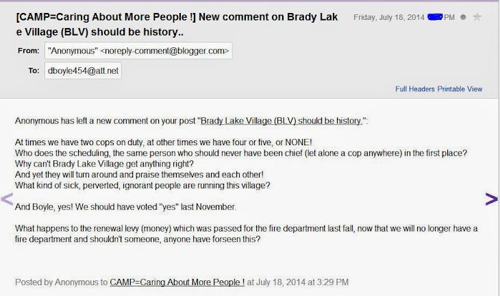 The Brady Lake Village clerk gang is 1 very dishonest cluster f-ck !