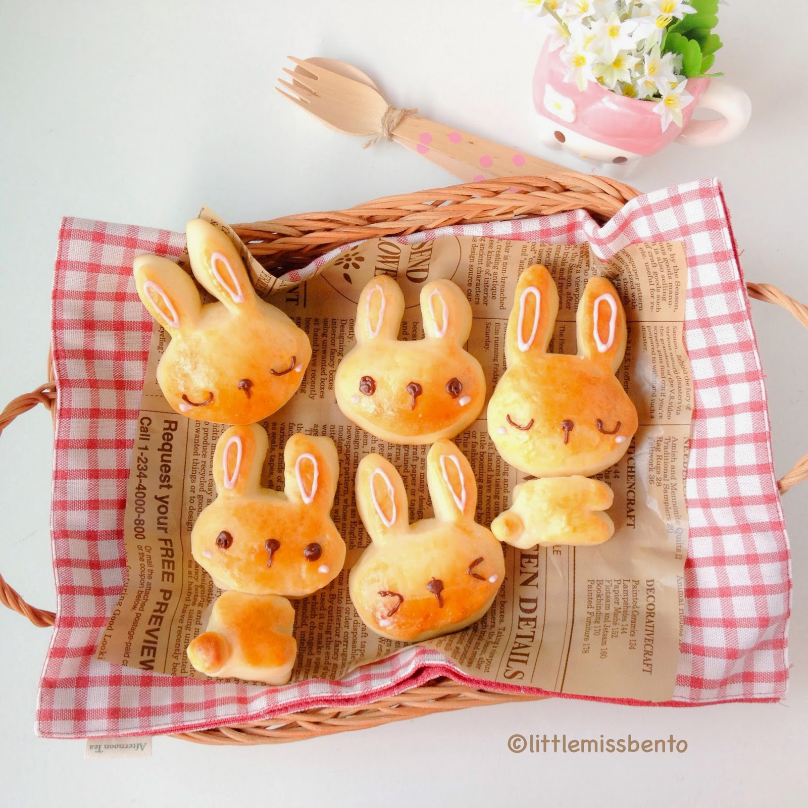 Recipe for Bunny Bread Buns ウサギちゃんのパン・レシピ Little Miss Bento