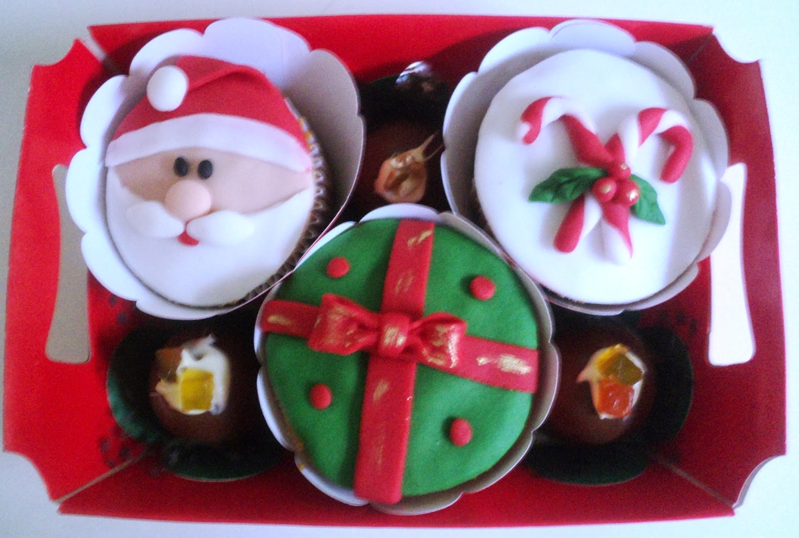 Marshmallow kit Festas Cupcakes Natalinos Trabalhados em Pasta