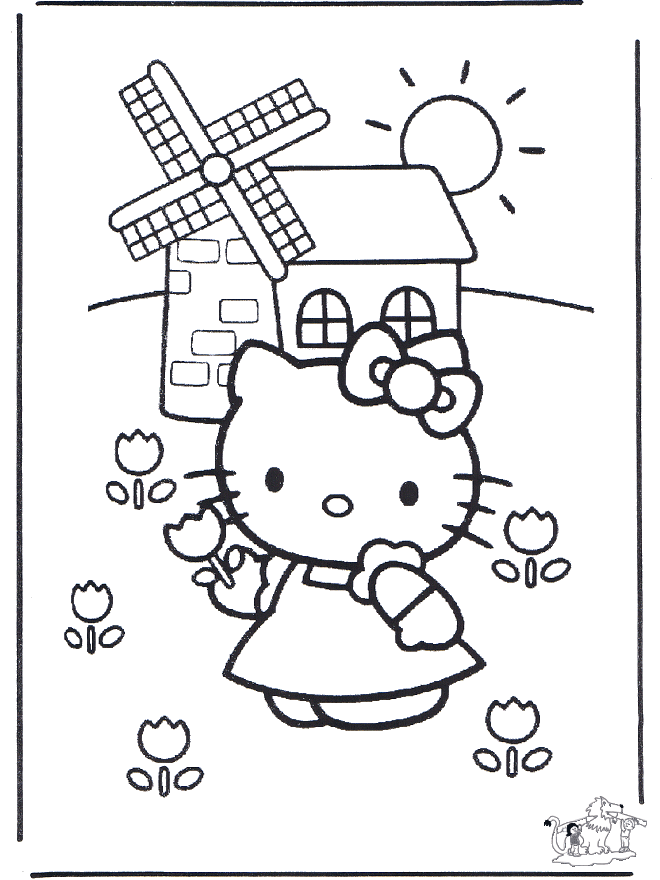 Ausmalbilder zum Ausdrucken: Hello Kitty Ausmalbilder