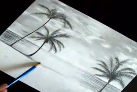 A Speed Drawing of a Beach