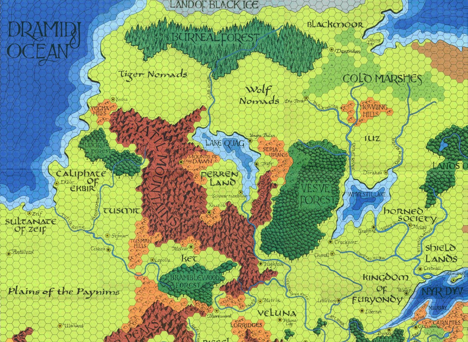 le château de greyhawk Cartographie du monde de Faucongris