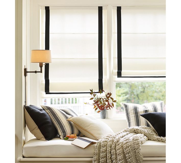 Life Love Larson Look for Less Challenge DIY Ribbon Trimmed Roman Shades