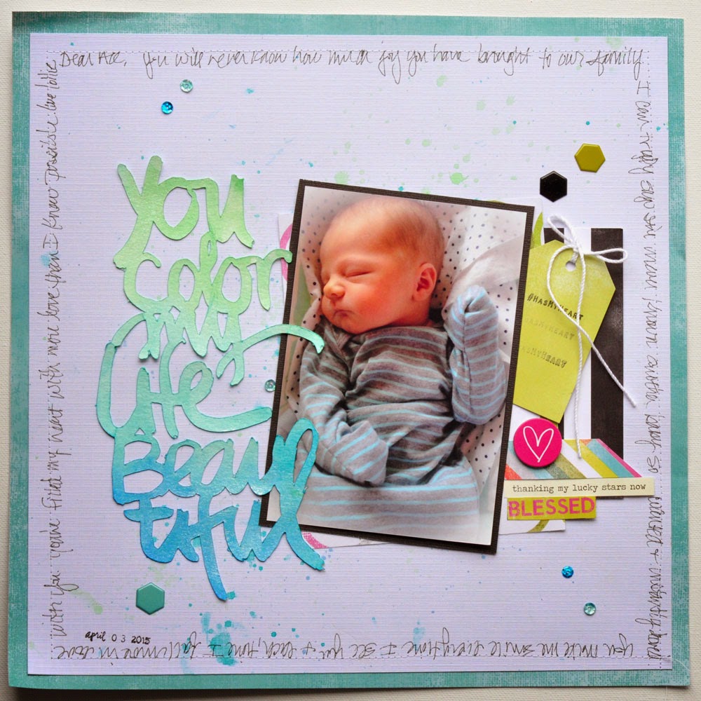 Lorrie's Story You Color My Life Beautiful Scrapbook Layout with