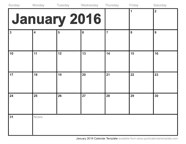 2016 Calendar Blank Format Auhsbn