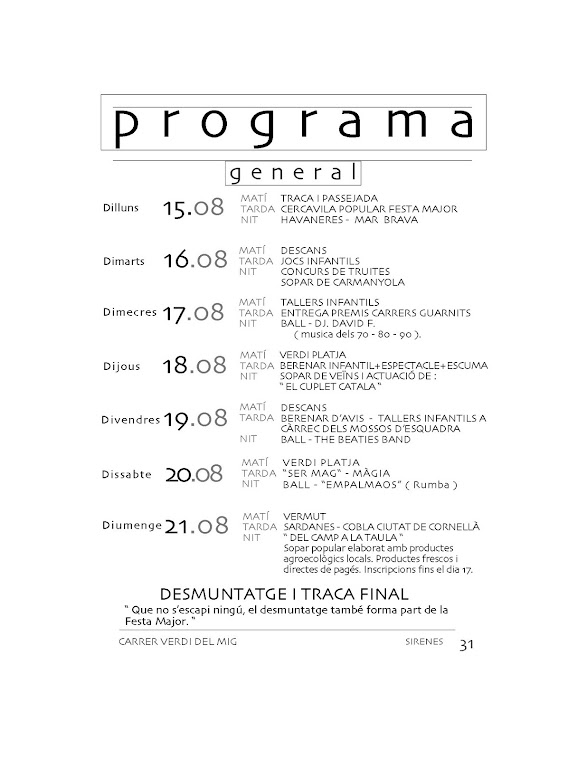 Programació 2011