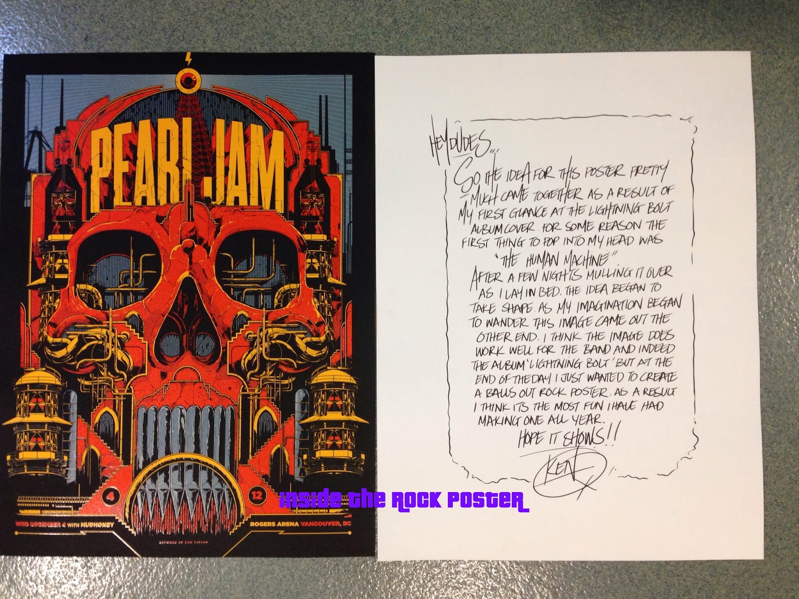 INSIDE THE ROCK POSTER FRAME BLOG Pearl Jam Vancouver Poster by Ken