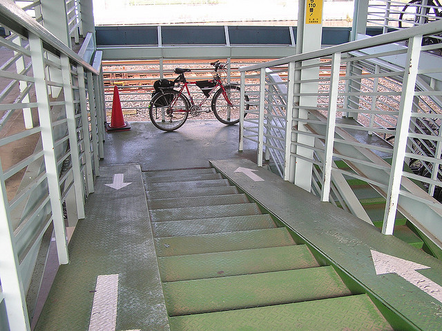 Escadarias projetadas para ciclistas