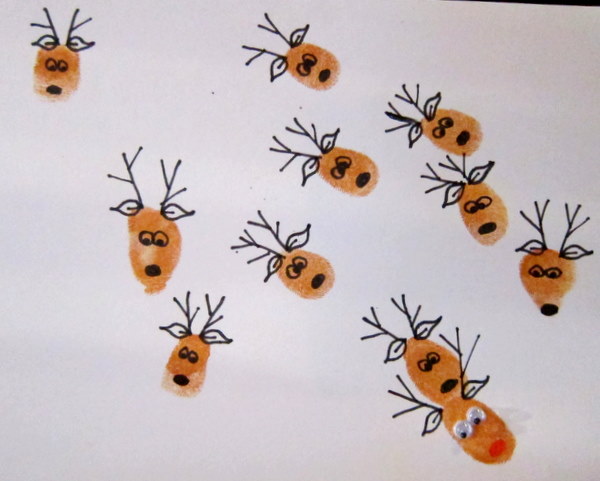 Life with the Depews: Fingerprint Reindeer