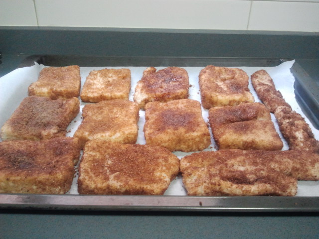 Torrijas Sin Gluten y Sin Lácteos cocinadas al vapor antes de meter al horno www.tartasanasin.com