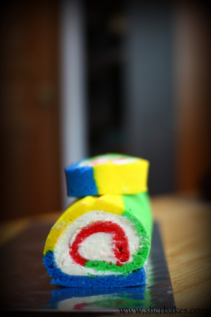 rainbow log cakes