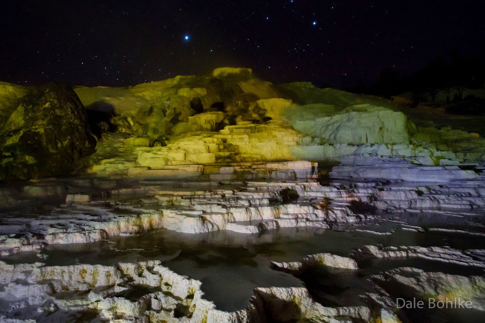 Minnesota Nature & More Mammoth Hot Springs at Night