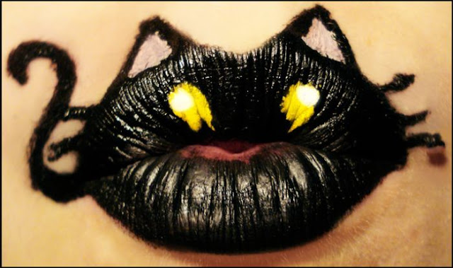 Scary Black Lip Art Makeup