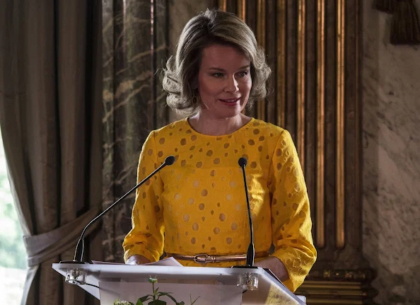Queen Mathilde of Belgium attends the award ceremony of the 'Queen Mathilde Prize 2015' at the Royal Palace