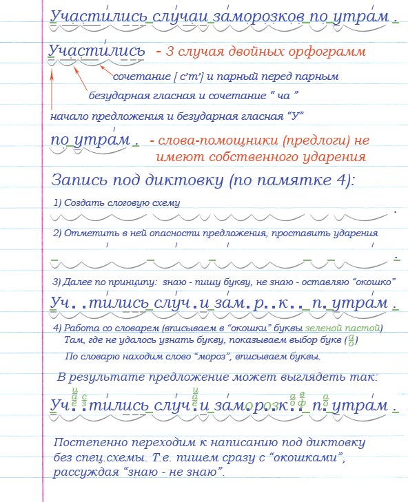 Инструкция по проверке тетрадей по русскому языку