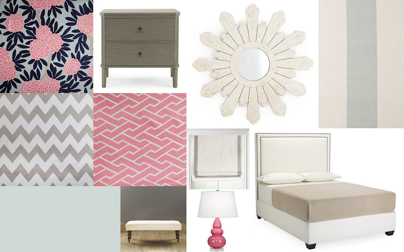 view from my heels Navy, Pink, and Gray Bedroom