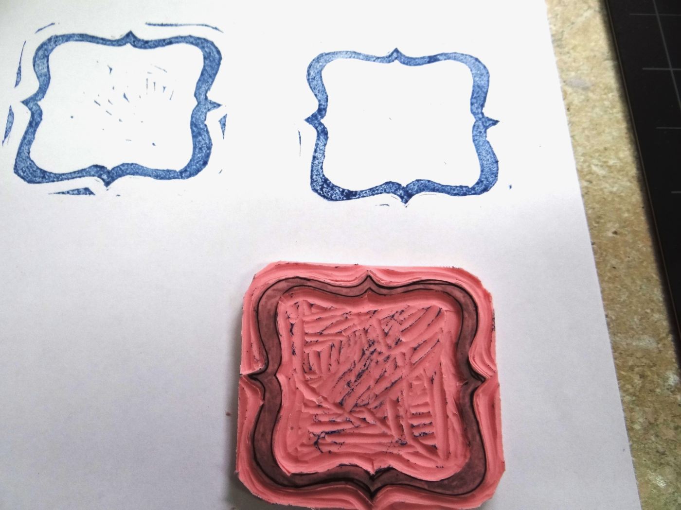 * creative lenna * carving a bracket stamp