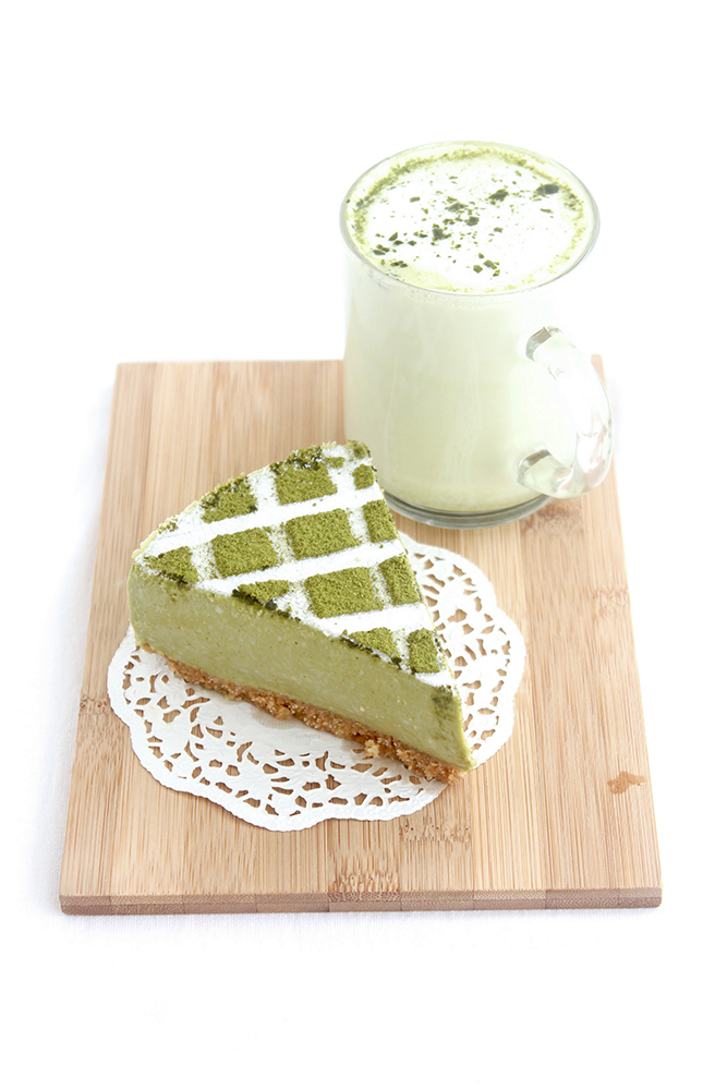 Foodagraphy. By Chelle. Matcha Tofu Cheesecake 豆腐チーズケーキ